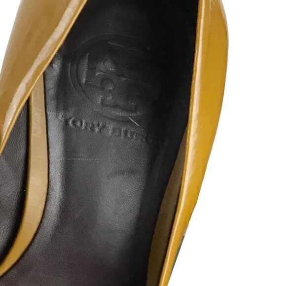 Tory Burch Martha Chain Link Block Heel Pump Patent Leather Heels - Picture 10 of 13